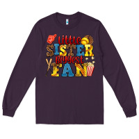 Plum little sister biggest fan softball Long Sleeve Tee - AdoDesignShop