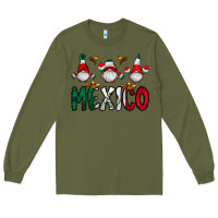 Army Green mexico gnome Long Sleeve Tee - CowhideDigitalArt