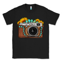 Black Sunflower Gemstone Vintage Camera Classic Tee - FaDigitalArtStudio