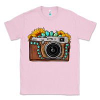 Bubblegum Pink Sunflower Gemstone Vintage Camera Classic Tee - FaDigitalArtStudio