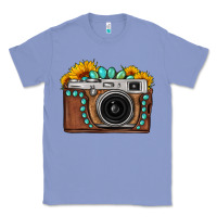 Colony Blue Sunflower Gemstone Vintage Camera Classic Tee - FaDigitalArtStudio