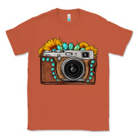Copper Sunflower Gemstone Vintage Camera Classic Tee - FaDigitalArtStudio