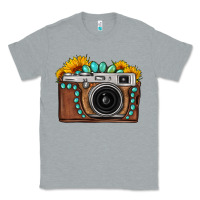 Heather Grey Sunflower Gemstone Vintage Camera Classic Tee - FaDigitalArtStudio