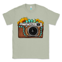 Matcha Sunflower Gemstone Vintage Camera Classic Tee - FaDigitalArtStudio