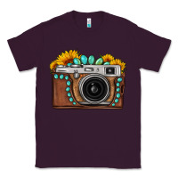 Plum Sunflower Gemstone Vintage Camera Classic Tee - FaDigitalArtStudio