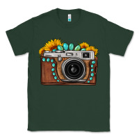 Sports Green Sunflower Gemstone Vintage Camera Classic Tee - FaDigitalArtStudio