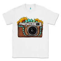 White Sunflower Gemstone Vintage Camera Classic Tee - FaDigitalArtStudio