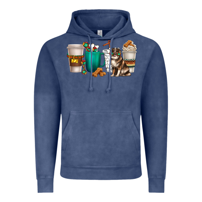 Australian Shepherd Dog Coffee Cups Vintage Hoodie by texasbilliewilder | Teevron