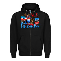 Black little miss firecracker Zipper Hoodie - AdoDesignShop
