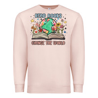 Pale Pink book lover Premium Sweatshirt - MaliasSmallBusiness