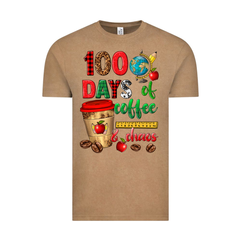 100 Days Of Coffee And Chaos Vintage Tee by texasbilliewilder | Teevron