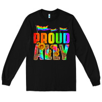 Black proud ally Long Sleeve Tee - HRA Design Shop