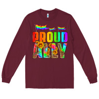 Burgundy proud ally Long Sleeve Tee - HRA Design Shop