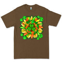 Cacao sunflower with st patricks smiley face and shamrock with glitter Premium Tee - Artiststas
