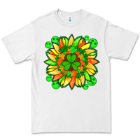 White sunflower with st patricks smiley face and shamrock with glitter Premium Tee - Artiststas