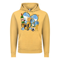 Vintage Mustard argentina  hearts Vintage Hoodie - texasbilliewilder