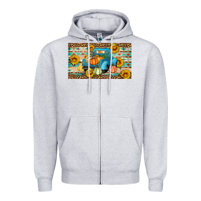 Fall Truck Sunflowers Zipper Hoodie by Artiststas | Teevron
