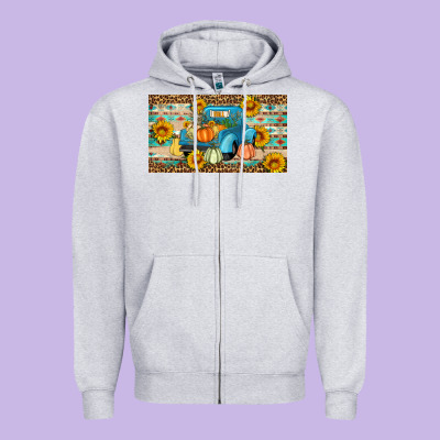 Fall Truck Sunflowers Zipper Hoodie Designed By Artiststas