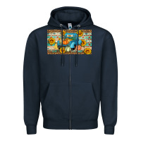 Navy Fall truck sunflowers Zipper Hoodie - Artiststas