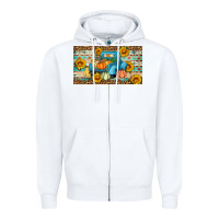 White Fall truck sunflowers Zipper Hoodie - Artiststas