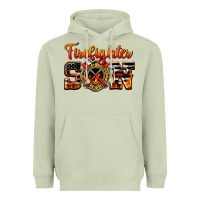 Matcha American Flag Firefighter Son Heavyweight Hoodie - LillyAllenDesigns