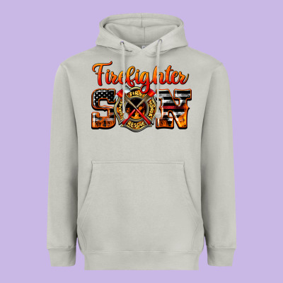 American Flag Firefighter Son Heavyweight Hoodie Designed By Lillyallendesigns