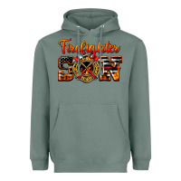 Sage American Flag Firefighter Son Heavyweight Hoodie - LillyAllenDesigns