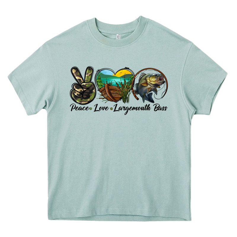 Peace Love Largemouth Bass Heavy Core Tee by LillyAllenDesigns | Teevron