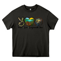 Asphalt peace love largemouth bass Heavy Core Tee - LillyAllenDesigns