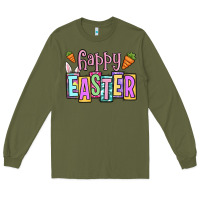 Army Green Easter Day Happy Easter Long Sleeve Tee - OliviaCreatesArt