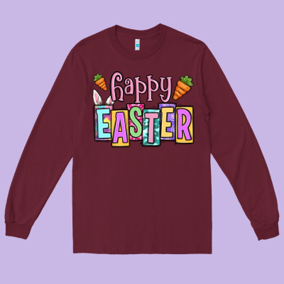 Easter Day Happy Easter Long Sleeve Tee Designed By Oliviacreatesart