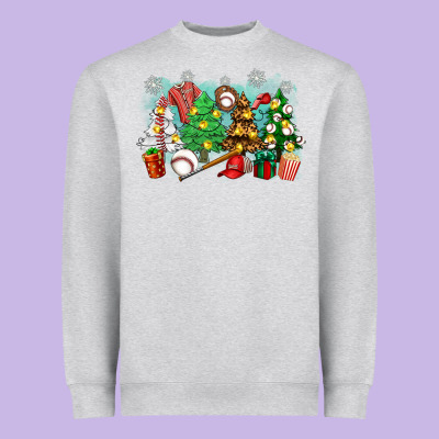 Heavyweight Sweatshirt christmas trees with baseball