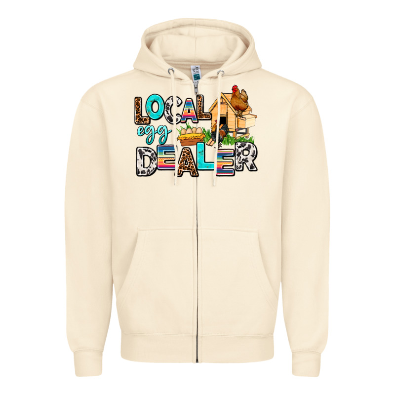 Local Egg Dealer Zipper Hoodie by AdoDesignShop | Teevron