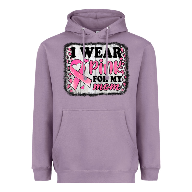 I Wear Pink For My Mom Breast Cancer Awareness Heavyweight Hoodie by Jasminsmagicworld | Teevron