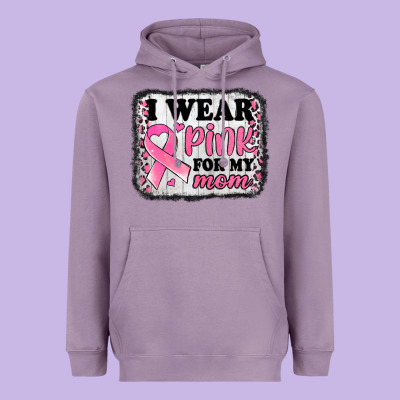 I Wear Pink For My Mom Breast Cancer Awareness Heavyweight Hoodie Designed By Jasminsmagicworld