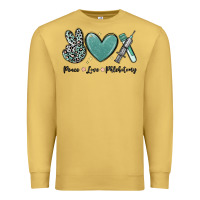 Antique Gold peace love phlebotomy Premium Sweatshirt - MaliasSmallBusiness