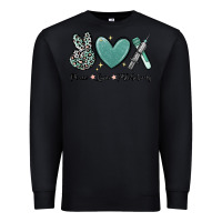 Black peace love phlebotomy Premium Sweatshirt - MaliasSmallBusiness