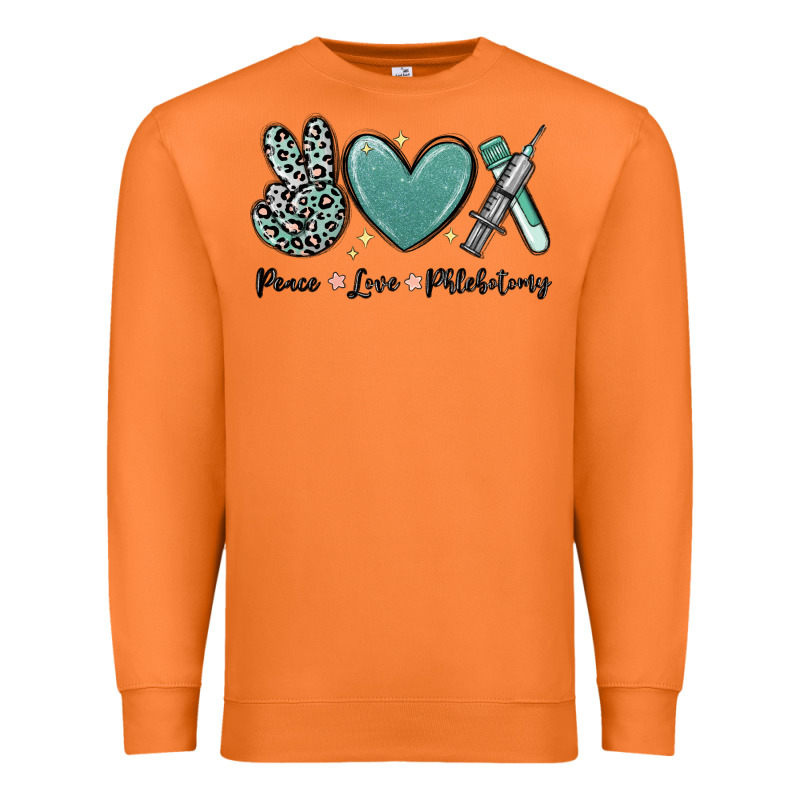 Peace Love Phlebotomy Premium Sweatshirt by MaliasSmallBusiness | Teevron