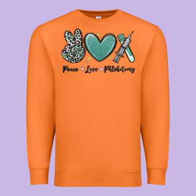 Peace Love Phlebotomy Premium Sweatshirt Designed By Maliassmallbusiness