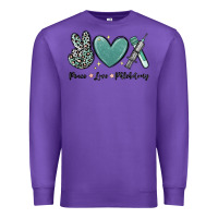 Purple peace love phlebotomy Premium Sweatshirt - MaliasSmallBusiness