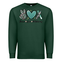 Sports Green peace love phlebotomy Premium Sweatshirt - MaliasSmallBusiness