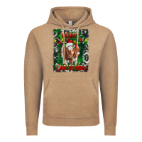 Vintage Coffee Western Merry Christmas Longhorn Cow Vintage Hoodie - RanaPortraitStore