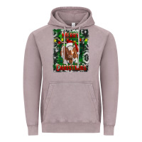 Vintage Zinc Western Merry Christmas Longhorn Cow Vintage Hoodie - RanaPortraitStore