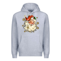 Heather Grey Christmas Santa Premium Hoodie - MaliasSmallBusiness