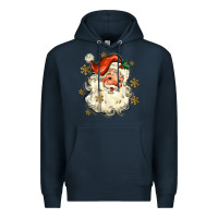 Navy Christmas Santa Premium Hoodie - MaliasSmallBusiness