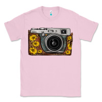 Bubblegum Pink sunflower leopard vintage camera Classic Tee - FaDigitalArtStudio