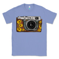 Colony Blue sunflower leopard vintage camera Classic Tee - FaDigitalArtStudio