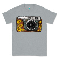 Heather Grey sunflower leopard vintage camera Classic Tee - FaDigitalArtStudio