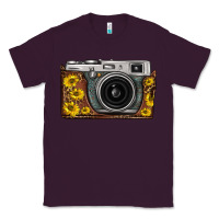 Plum sunflower leopard vintage camera Classic Tee - FaDigitalArtStudio