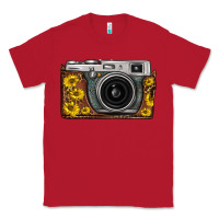 Red sunflower leopard vintage camera Classic Tee - FaDigitalArtStudio